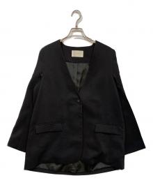 Louren（ローレン）の古着「slit sleeve no collar jacket」｜ネイビー