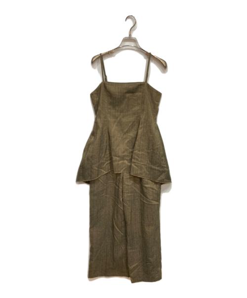 CLANE（クラネ）CLANE (クラネ) PEPLUM BUSTIER ALL IN ONE ブラウンの古着・服飾アイテム