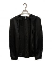 CLANE（クラネ）の古着「CONSTRUCTIVE SATIN BLOUSE」｜ブラック