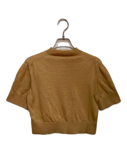 patou（パトゥ）patou (パトゥ)  ジャカード 半袖 ニット ベージュ サイズ:XSの古着・服飾アイテム