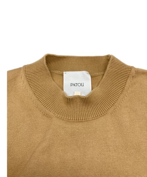 patou（パトゥ）patou (パトゥ)  ジャカード 半袖 ニット ベージュ サイズ:XSの古着・服飾アイテム