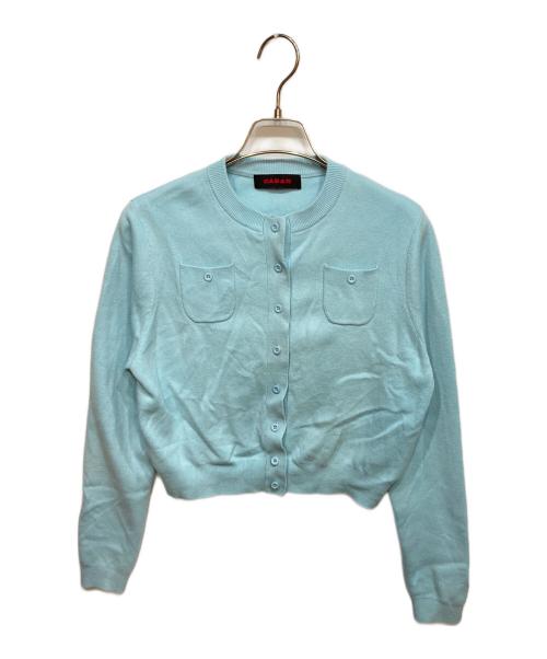 CABAN（キャバン）CABaN (キャバン) コットンカシミヤ クルーネックカーディガン スカイブルー サイズ:XSの古着・服飾アイテム
