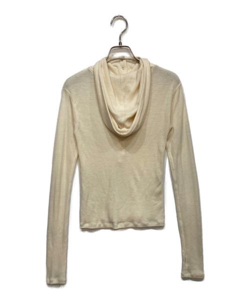 CLANE（クラネ）CLANE (クラネ) WOOL RIB HOODED TIGHT TOPS ウール リブ フーディ タイト トップス アイボリー サイズ:1の古着・服飾アイテム