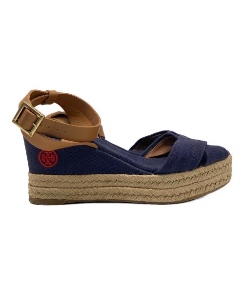 TORY BURCH（トリーバーチ）TORY BURCH (トリーバーチ) ウェッジソールサンダル ネイビー サイズ:6Bの古着・服飾アイテム