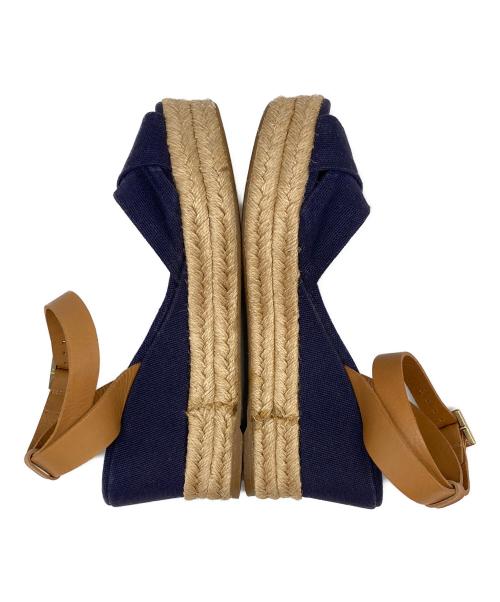 TORY BURCH（トリーバーチ）TORY BURCH (トリーバーチ) ウェッジソールサンダル ネイビー サイズ:6Bの古着・服飾アイテム