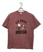 BUZZ RICKSON'S×PEANUTSバズリクソンズ×ピーナッツ）の古着「プリントTシャツ」｜ピンク