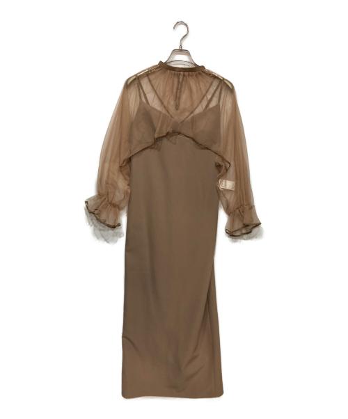 Ameri（アメリ）Ameri (アメリ) MANY WAY AIRY VEIL DRESS メニーウェイ エアリー ヴェール ドレス ブラウン サイズ:Mの古着・服飾アイテム