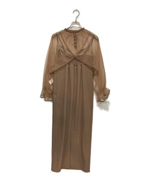 Ameri（アメリ）Ameri (アメリ) MANY WAY AIRY VEIL DRESS メニーウェイ エアリー ヴェール ドレス ブラウン サイズ:Mの古着・服飾アイテム