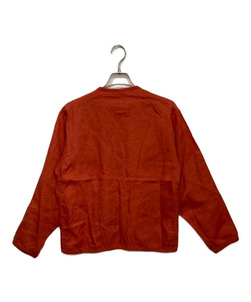 DANTON（ダントン）DANTON (ダントン) ブロードクロス Vネック シャツ カーディガン オレンジ サイズ:36の古着・服飾アイテム