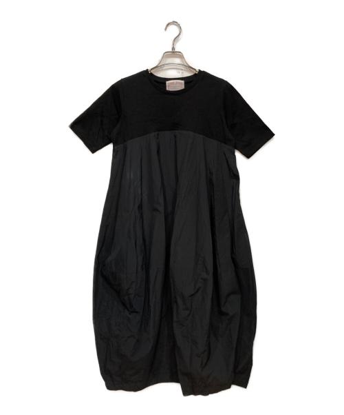BEARDSLEY（ビアズリー）BEARDSLEY (ビアズリー) 半袖コクーンマル ワンピース ブラック サイズ:1の古着・服飾アイテム