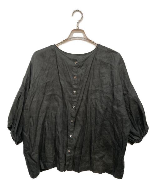 BEARDSLEY（ビアズリー）BEARDSLEY (ビアズリー) リネン 前後 ブラウス ブラック サイズ:Fの古着・服飾アイテム