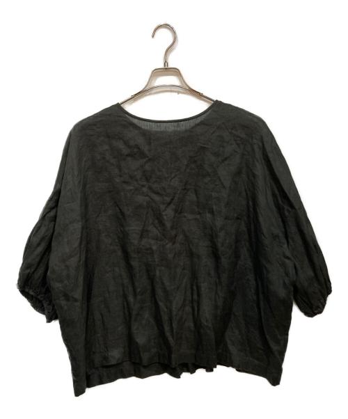 BEARDSLEY（ビアズリー）BEARDSLEY (ビアズリー) リネン 前後 ブラウス ブラック サイズ:Fの古着・服飾アイテム