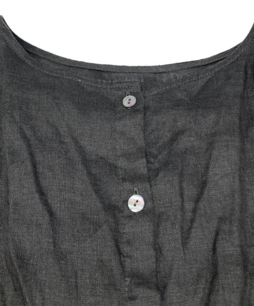 BEARDSLEY（ビアズリー）BEARDSLEY (ビアズリー) リネン 前後 ブラウス ブラック サイズ:Fの古着・服飾アイテム