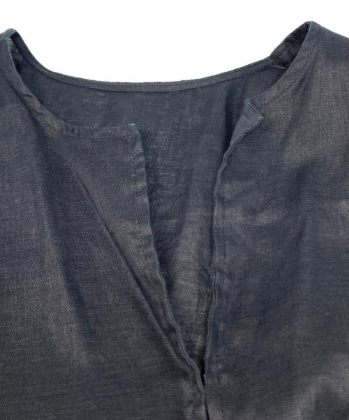 BEARDSLEY（ビアズリー）BEARDSLEY (ビアズリー) リネン フリル ハオリ ブラック サイズ:Fの古着・服飾アイテム