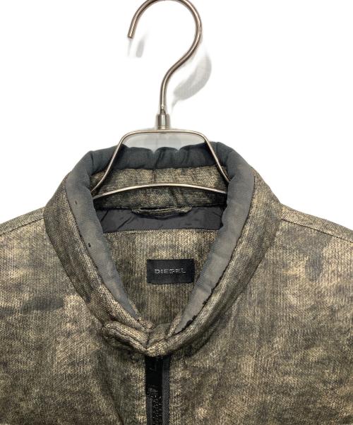 DIESEL（ディーゼル）DIESEL (ディーゼル) ライダース型ダウンジャケット グリーン サイズ:Lの古着・服飾アイテム