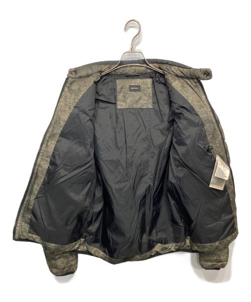DIESEL（ディーゼル）DIESEL (ディーゼル) ライダース型ダウンジャケット グリーン サイズ:Lの古着・服飾アイテム
