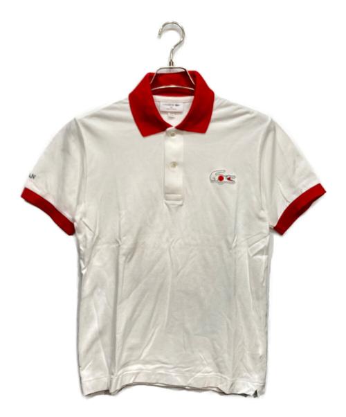 LACOSTE（ラコステ）LACOSTE (ラコステ) カスタム ポロシャツ レッド×ホワイト サイズ:XSの古着・服飾アイテム
