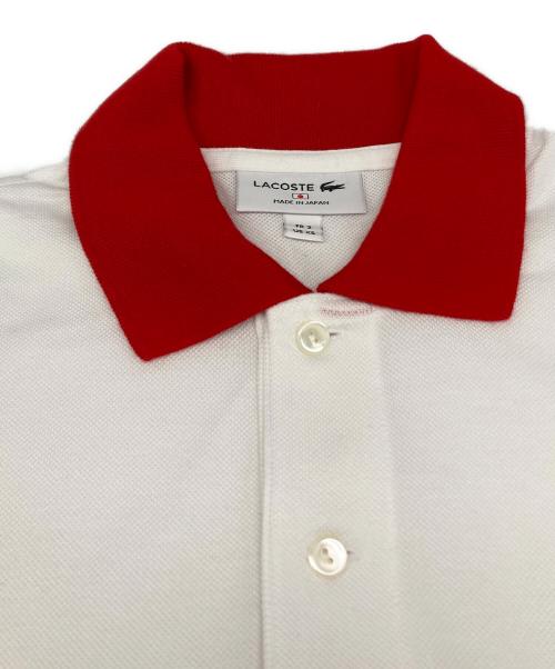 LACOSTE（ラコステ）LACOSTE (ラコステ) カスタム ポロシャツ レッド×ホワイト サイズ:XSの古着・服飾アイテム