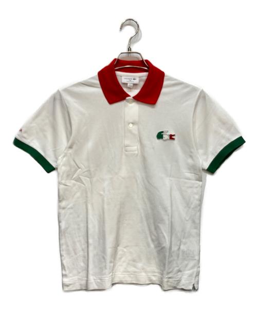 LACOSTE（ラコステ）LACOSTE (ラコステ) カスタム ポロシャツ レッド×ホワイト サイズ:XSの古着・服飾アイテム
