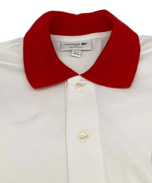 LACOSTE（ラコステ）LACOSTE (ラコステ) カスタム ポロシャツ レッド×ホワイト サイズ:XSの古着・服飾アイテム