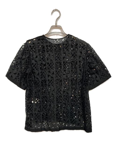 TOMORROW LAND collection（トゥモローランドコレクション）TOMORROW LAND collection (トゥモローランドコレクション) トライアングルボーラー クルーネック ブラウス ブラック サイズ:36の古着・服飾アイテム