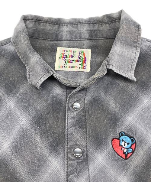 Hysteric Glamour（ヒステリックグラマー）Hysteric Glamour (ヒステリックグラマー) レーヨン チェック シャツ グレー サイズ:Fの古着・服飾アイテム