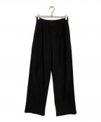 CLANEクラネ）の古着「RIB STRIPE TUCK PANTS」｜ブラック