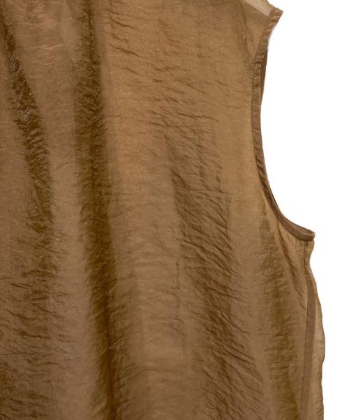 CLANE（クラネ）CLANE (クラネ) シアーリボンノースリーブトップス ブラウン サイズ:1の古着・服飾アイテム