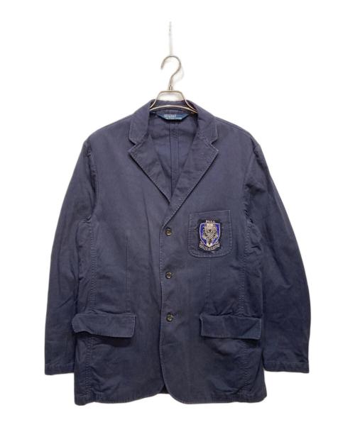 POLO RALPH LAUREN（ポロ・ラルフローレン）POLO RALPH LAUREN (ポロ・ラルフローレン) ワッペン テーラード ジャケット ネイビー サイズ:Lの古着・服飾アイテム