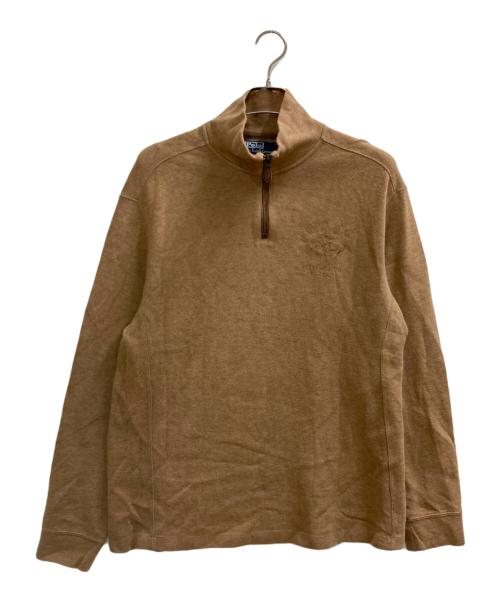 POLO RALPH LAUREN（ポロ・ラルフローレン）POLO RALPH LAUREN (ポロ・ラルフローレン) ハーフジップスウェット ブラウン サイズ:Lの古着・服飾アイテム