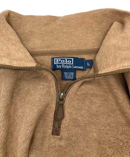 POLO RALPH LAUREN（ポロ・ラルフローレン）POLO RALPH LAUREN (ポロ・ラルフローレン) ハーフジップスウェット ブラウン サイズ:Lの古着・服飾アイテム