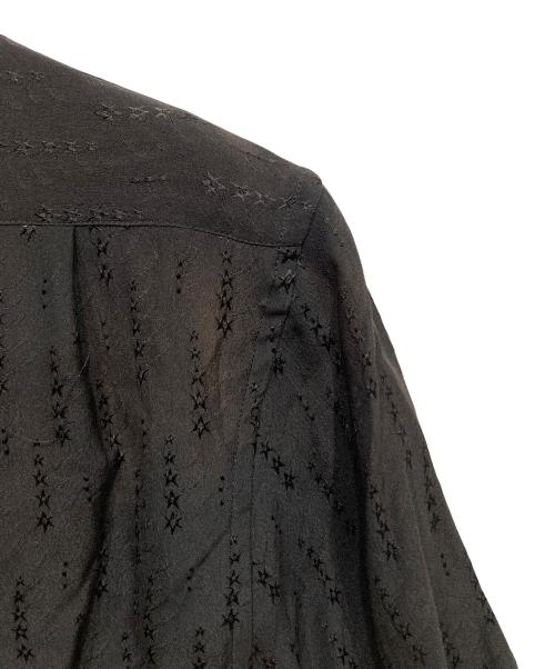 Saint Laurent Paris（サンローランパリ）Saint Laurent Paris (サンローランパリ) スターエンブロイダリーシルク半袖シャツ ブラック サイズ:39の古着・服飾アイテム