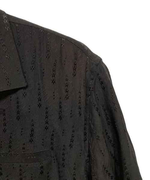 Saint Laurent Paris（サンローランパリ）Saint Laurent Paris (サンローランパリ) スターエンブロイダリーシルク半袖シャツ ブラック サイズ:39の古着・服飾アイテム