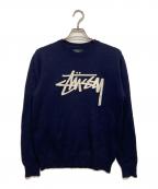 stussyステューシー）の古着「ロゴニット」｜ネイビー