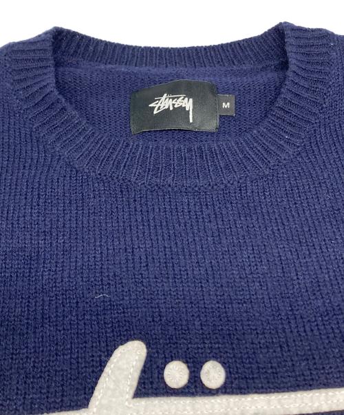 stussy（ステューシー）stussy (ステューシー) ロゴニット ネイビー サイズ:Mの古着・服飾アイテム