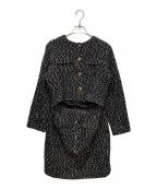 HER LIP TOハーリップトゥ）の古着「Mix Loop Tweed Dress」｜ブラック