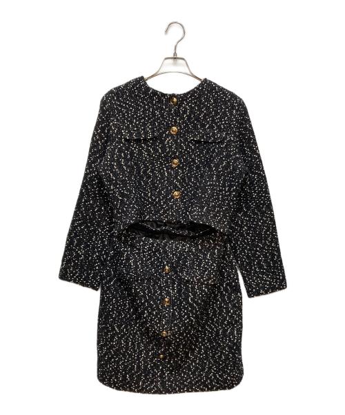 HER LIP TO（ハーリップトゥ）Her lip to (ハーリップトゥ) Mix Loop Tweed Dress ブラック サイズ:Sの古着・服飾アイテム