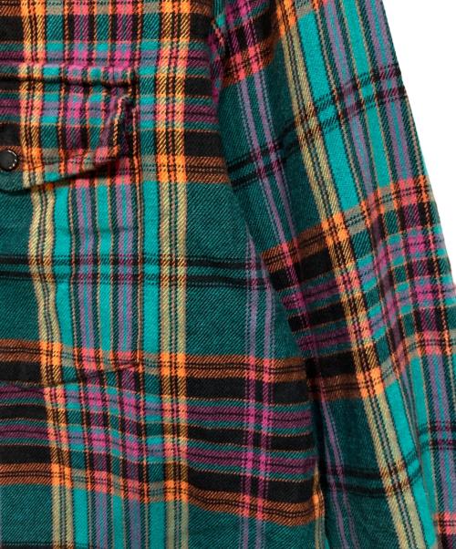 stussy（ステューシー）stussy (ステューシー) スナップチェックシャツ グリーン サイズ:Mの古着・服飾アイテム