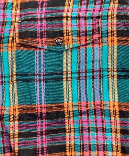 stussy（ステューシー）stussy (ステューシー) スナップチェックシャツ グリーン サイズ:Mの古着・服飾アイテム