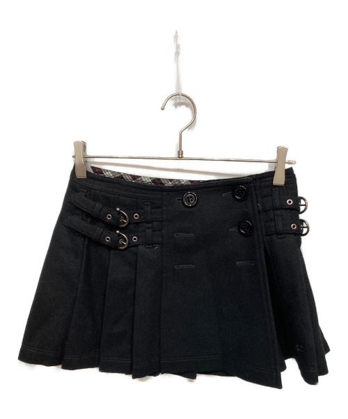 BURBERRY BLUE LABEL（バーバリー ブルー レーベル）BURBERRY BLUE LABEL (バーバリー ブルー レーベル) ウールプリーツスカート ブラック サイズ:36の古着・服飾アイテム