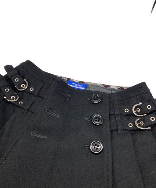 BURBERRY BLUE LABEL（バーバリー ブルー レーベル）BURBERRY BLUE LABEL (バーバリー ブルー レーベル) ウールプリーツスカート ブラック サイズ:36の古着・服飾アイテム