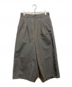COMME des GARCONS COMME des GARCONSコムデギャルソン コムデギャルソン）の古着「クロップド ストライプ パンツ」｜グレー
