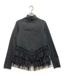 noir kei ninomiya（ノワール ケイ ニノミヤ）の古着「チュール フリル ハイネック カットソー」｜ブラック