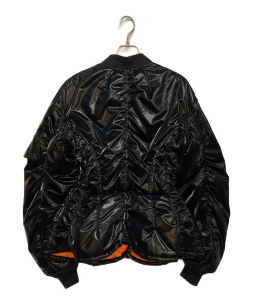 JUNYA WATANABE（ジュンヤワタナベ）JUNYA WATANABE (ジュンヤワタナベ) ウエストシェイプ MA-1 ジャケット ブラック サイズ:Sの古着・服飾アイテム