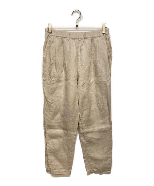evam eva（エヴァムエヴァ）evam eva (エヴァムエヴァ) リネン タック パンツ ベージュ サイズ:2の古着・服飾アイテム