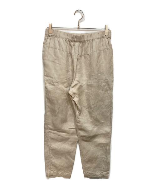 evam eva（エヴァムエヴァ）evam eva (エヴァムエヴァ) リネン タック パンツ ベージュ サイズ:2の古着・服飾アイテム