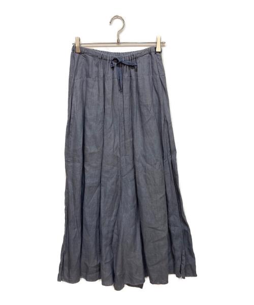 BEARDSLEY（ビアズリー）BEARDSLEY (ビアズリー) リネンサルエルワイドパンツ ブルー サイズ:FREEの古着・服飾アイテム