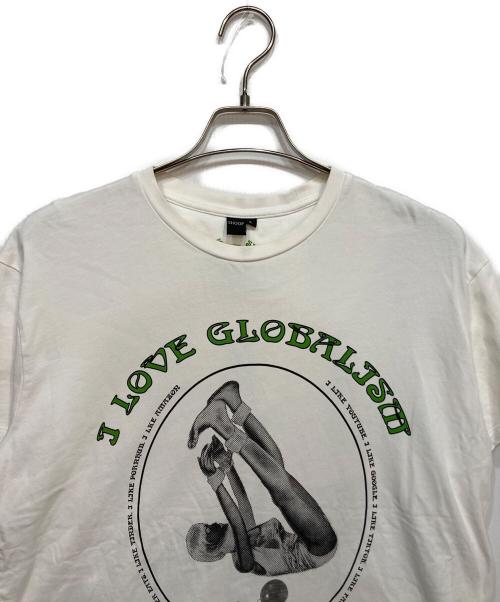 shoop（シュープ）shoop (シュープ) CANNABIS I LOVE GLOBALISM 半袖カットソー ホワイト サイズ:Lの古着・服飾アイテム
