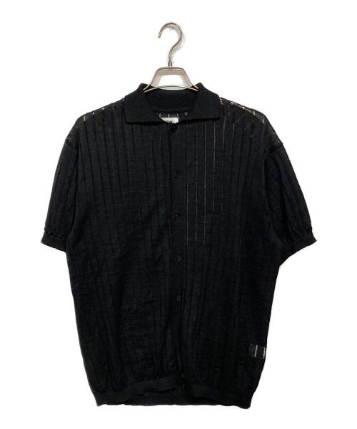 ALLEGE（アレッジ）ALLEGE (アレッジ) Linen S/S Knit Shirt ブラック サイズ:3の古着・服飾アイテム