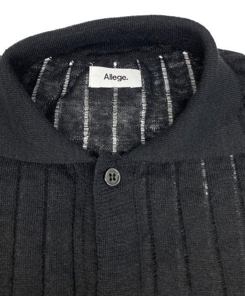 ALLEGE（アレッジ）ALLEGE (アレッジ) Linen S/S Knit Shirt ブラック サイズ:3の古着・服飾アイテム